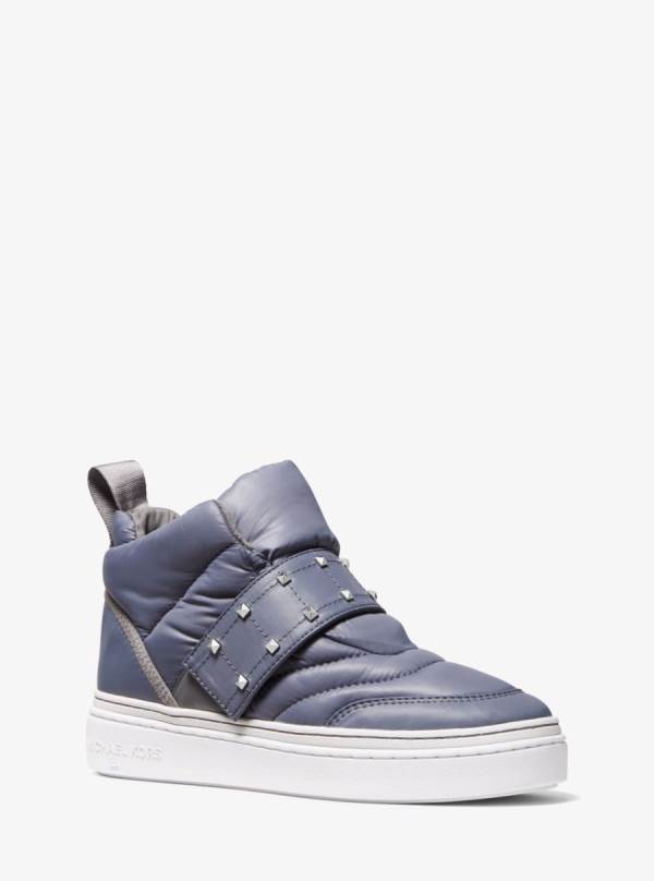 Damske Tenisky Michael Kors Stirling Embellished Quilted Recycled Polyester High-Top Siva - Topanky Michael Kors Sleva | OAJGB-3718